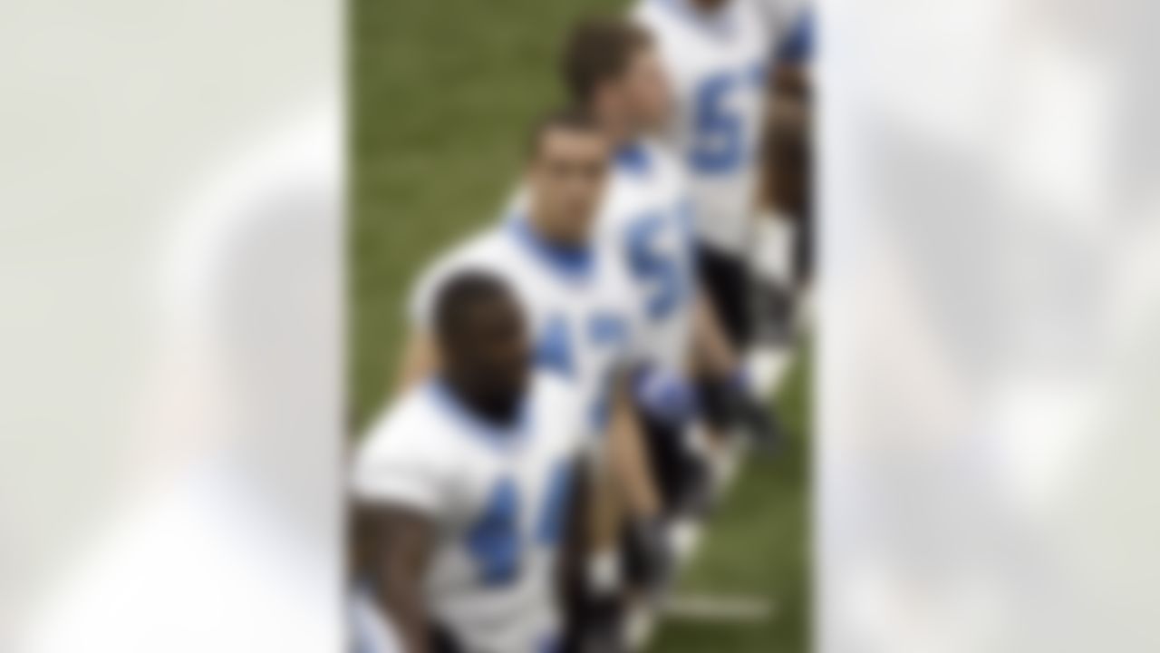 ALLEN PARK, MI - MAY 03: Caleb Campbell #47 of the Detroit Lions stretches prior to rookie training camp at the Detroit Lions Headquarters and Training Facility on May 3, 2008 in Allen Park, Michigan. (Photo by Gregory Shamus/Getty Images)