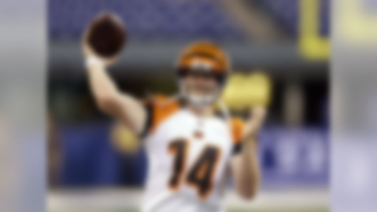 Cincinnati Bengals quarterback Andy Dalton throws before the team's NFL preseason football game against the Indianapolis Colts on Thursday, Sept. 3, 2015, in Indianapolis. (AP Photo/Michael Conroy)