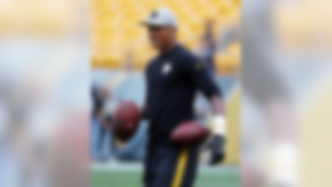 Pittsburgh Steelers quarterback Joshua Dobbs warms up before an NFL preseason football game against the Carolina Panthers in Pittsburgh, Thursday, Aug. 30, 2018. (AP Photo/Keith Srakocic)