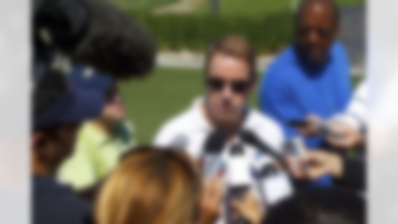 Bill Ford Jr. talks to the media during the Lions NFL football training camp practice at the Detroit Lions training facility in Allen Park, MI, Saturday, July 30, 2011. (AP Photo/Rick Osentoski)