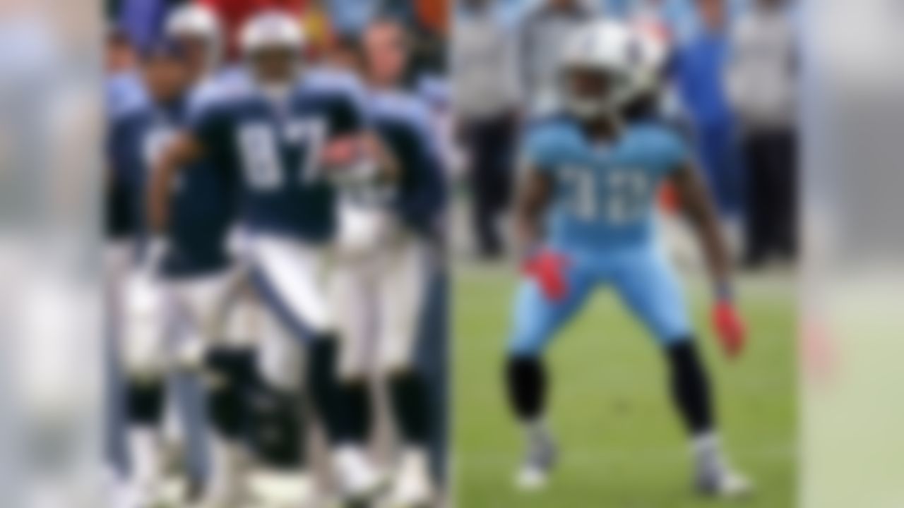 Best: Kevin Dyson #87
Steve McNair's No. 9 is still ubiquitous in Nashville. Jevon Kearse's No. 90 remains popular, too, but when he left for Philly, his jersey should've left any Titans fan's closet. Instead, go with Dyson, who was involved in the most iconic plays of Tennessee's Super Bowl run back in 1999.
Worst: Pacman Jones #32
Subpar play, contract disputes, arrests ... what's not to love?! (If you don't understand the sarcasm in the previous sentence, you deserve to get rained on.)
» NFLShop.com: Get your custom Tennessee Titans gear here.