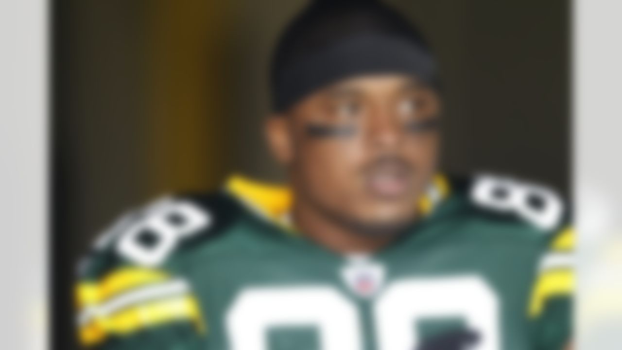 Green Bay Packers' Jermichael Finley waits to be introduced before an NFL football game against the Detroit Lions Sunday, Oct. 3, 2010, in Green Bay, Wis. (AP Photo/Mike Roemer)