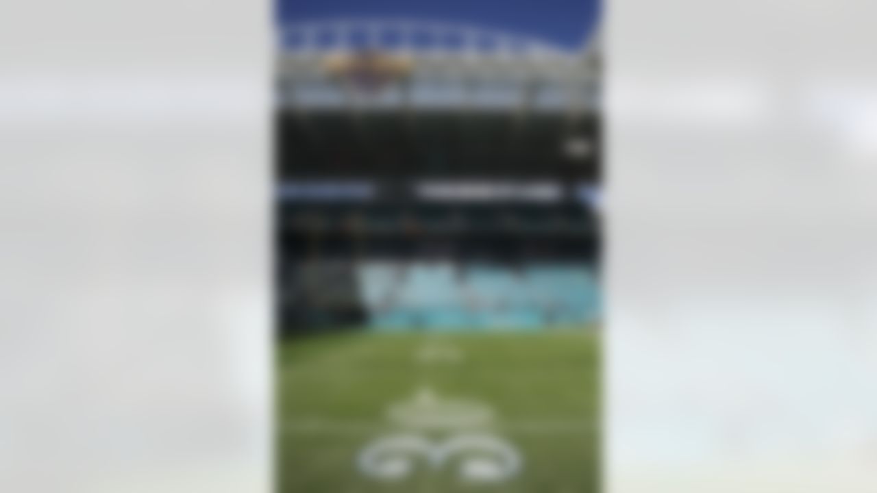 A view of the outlined "3" in support of Buffalo Bills safety Damar Hamlin (3) prior to an NFL football game against the Miami Dolphins on Sunday, January 8, 2023 in Miami Gardens, Florida.