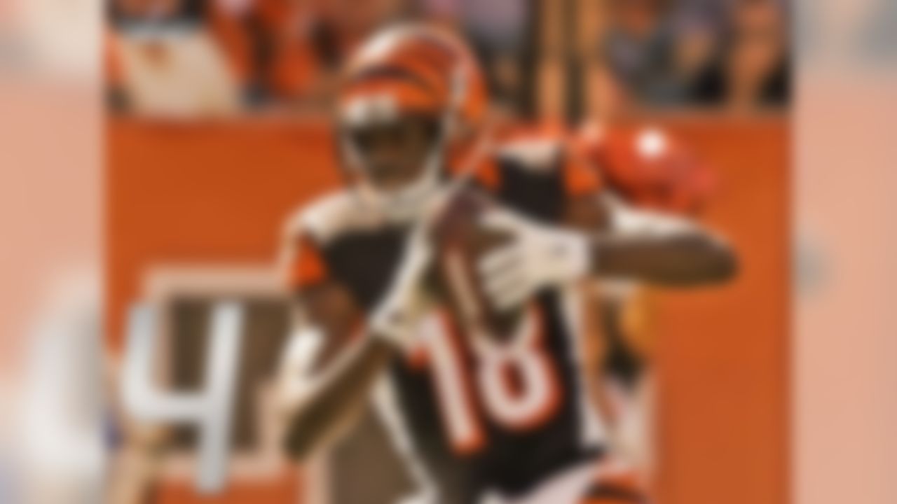 A.J. Green has been spectacular in his first 4 NFL seasons. Green and Randy Moss are the only two players to record four 1,000 yard receiving seasons to begin their careers. Green�s 4,874 receiving yards in his first 4 NFL seasons ranks 4th in NFL history, behind only Randy Moss (5,396), Torry Holt (5,088) and Jerry Rice (4,881). His 329 receptions are 3rd-best, behind only Anquan Boldin (342) and Larry Fitzgerald (330).