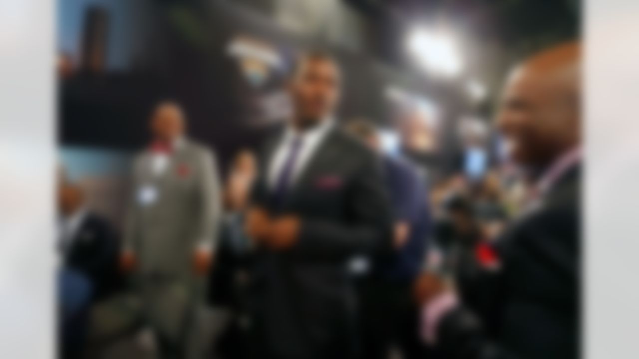 Jadeveon Clowney is seen backstage during the 2014 NFL Draft at Radio City Music Hall on May 8, 2014 in New York, NY. (Ben Liebenberg/NFL)