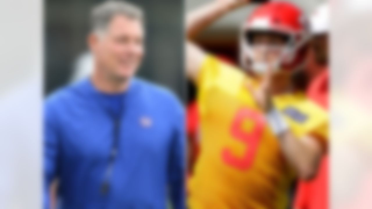 Pat Shurmur has been the head coach for the New York Giants since 2018 after several coaching jobs with the Eagles, Rams, Browns and Vikings and Giants. He now is the offensive coordinator for the Denver Broncos. His son Kyle was signed as an undrafted free agent by the Chiefs in 2019 and now plays for the Cincinnati Bengals.