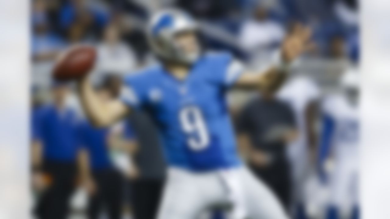 Detroit Lions quarterback Matthew Stafford (9) passes the ball against the Indianapolis Colts in the second half of an NFL football game at Ford Field in Detroit, Sunday, Dec. 2, 2012. (AP Photo/Rick Osentoski)