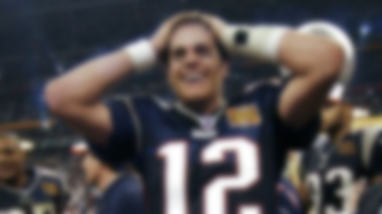 New England Patriots quarterback Tom Brady smiles after the Patriots beat the Carolina Panthers 32-29 in Super Bowl XXXVIII in Houston, Sunday, Feb. 1, 2004.
