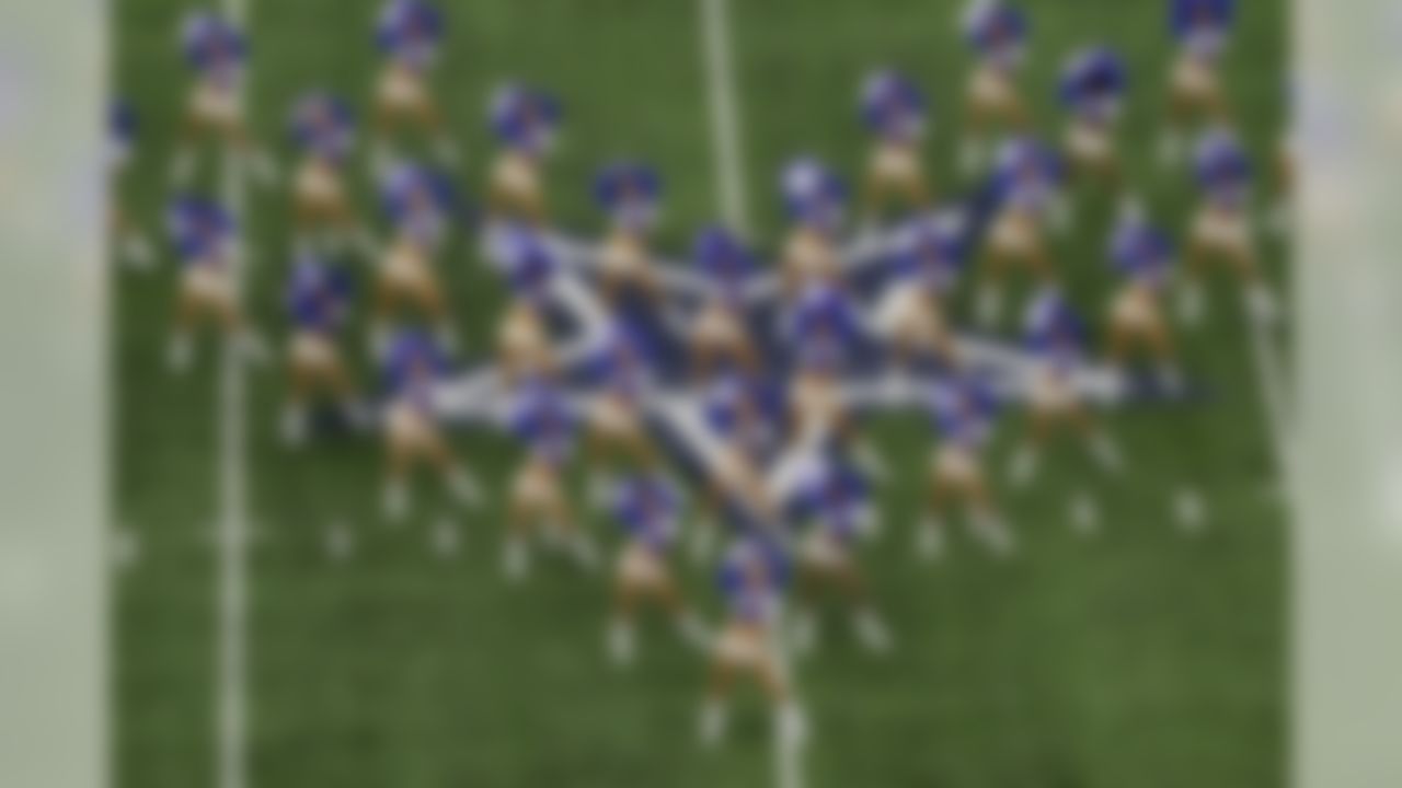 The Dallas Cowboys Cheerleaders perform before an NFL football game against the Washington Redskins on Sunday, Jan. 3, 2016, in Arlington, Texas. (AP Photo/Roger Steinman)