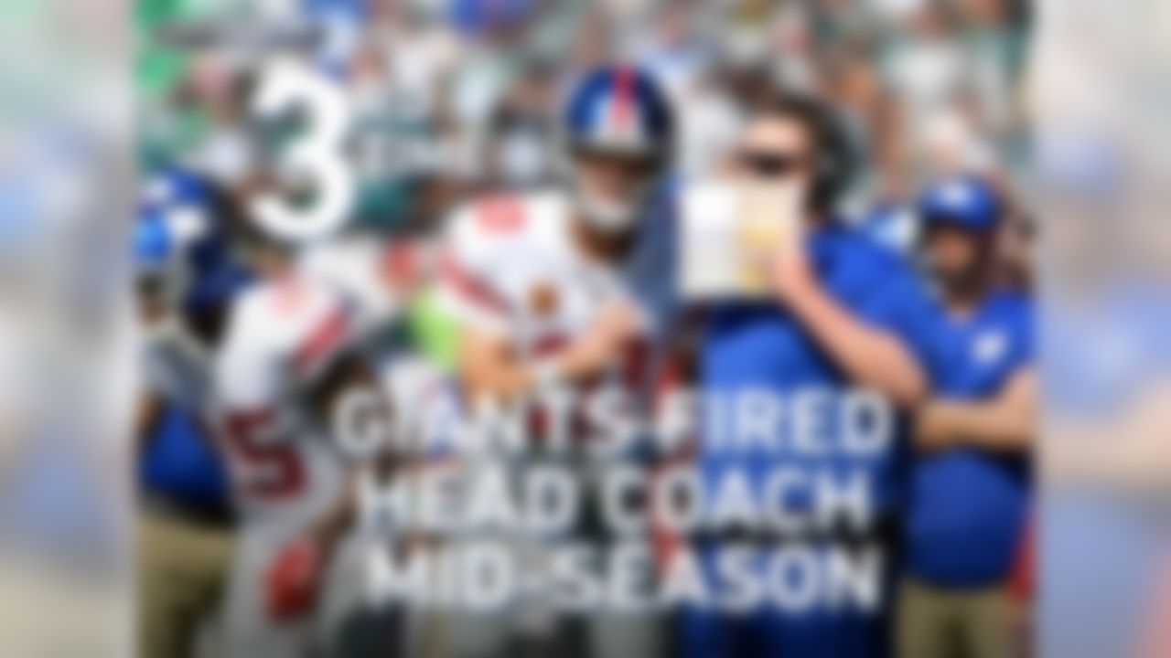 This is the third time in franchise history that the Giants have fired their head coach midseason.