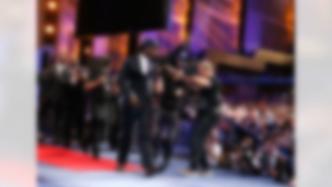 Jadeveon Clowney walks on stage after being selected by the Houston Texans during the 2014 NFL Draft at Radio City Music Hall on May 8, 2014 in New York, NY. (Ben Liebenberg/NFL)