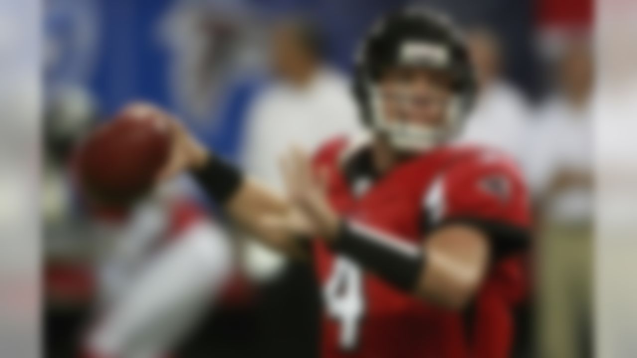 Atlanta Falcons quarterback John Parker Wilson warms up prior to their NFL preseason football game against the Baltimore Ravens at the Georgia Dome in Atlanta Thursday, Sept. 3, 2009. (AP Photo/Dave Martin)