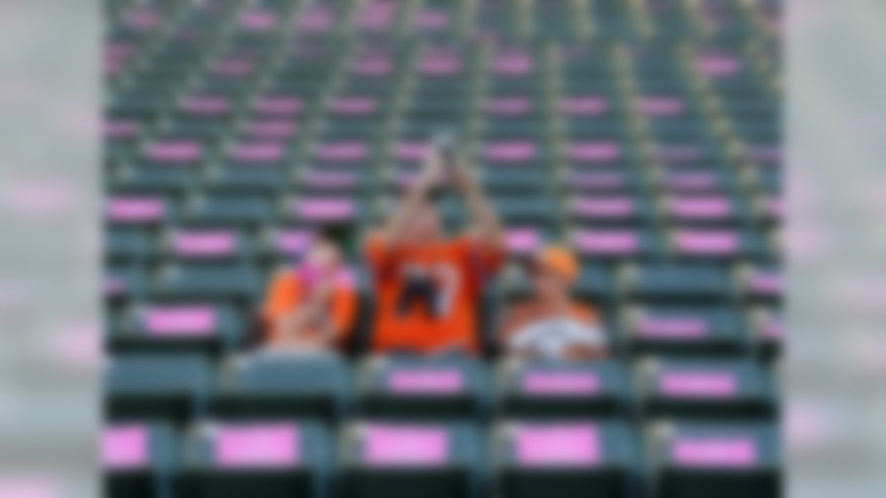 Fans sit in the stands prior to an NFL football game between the Los Angeles Chargers and the Denver Broncos Sunday, Oct. 22, 2017, in Carson, Calif.