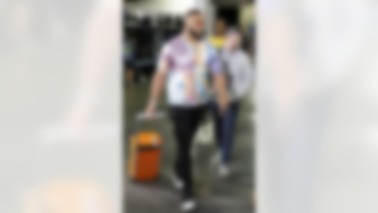 Los Angeles Rams defensive end Aaron Donald (99) arrives to Super Bowl LVI on Sunday, February 13, 2022 in Inglewood, California.