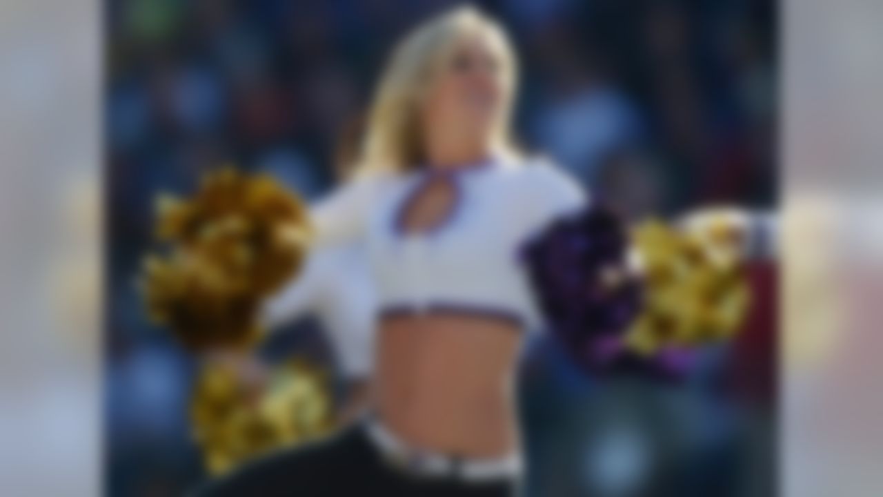 Baltimore Ravens cheerleaders perform during the AFC Wild Card playoff game against the Indianapolis Colts at M&T Bank Stadium. (Kirby Lee/US Presswire)