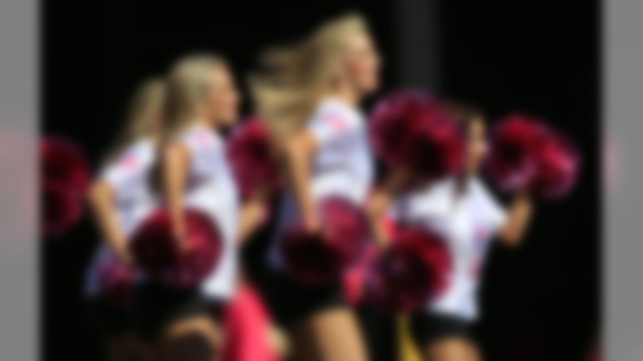 The San Francisco 49ers cheerleaders entertain during the second quarter of an NFL football game against the Cleveland Browns in San Francisco, Sunday, Oct. 30, 2011. (AP Photo/Marcio Jose Sanchez)
