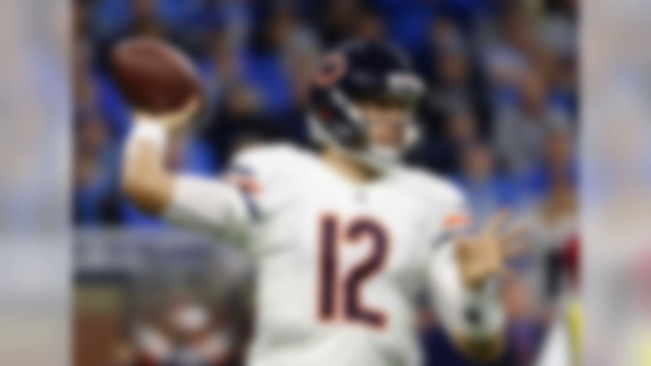 Chicago Bears quarterback Matt Barkley (12) throws against the Detroit Lions in the first half of an NFL football game in Detroit, Sunday, Dec. 11, 2016. (AP Photo/Rick Osentoski)