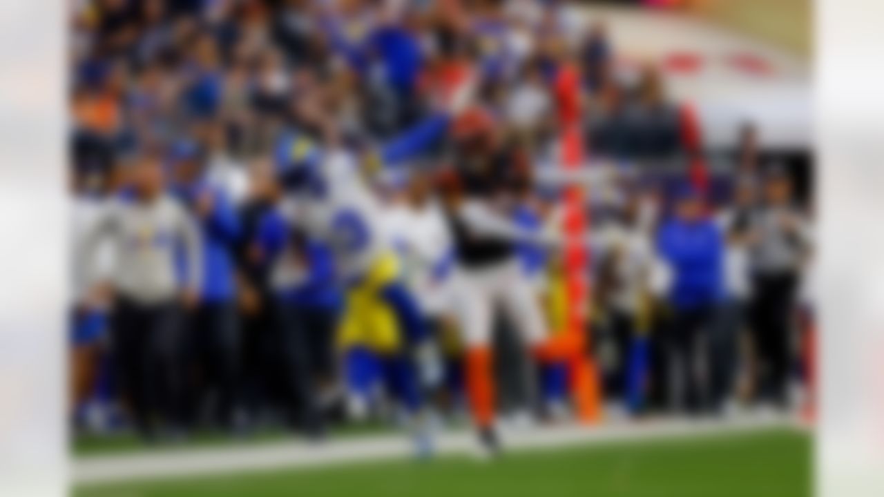 Los Angeles Rams wide receiver Odell Beckham Jr. (3) completes a catch during Super Bowl LVI on Sunday, February 13, 2022 in Inglewood, California.