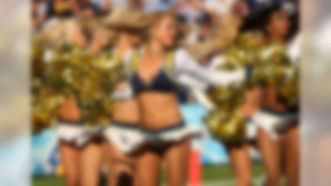 SAN DIEGO - NOVEMBER 30:  The Charger Girls perform during the game between the Atlanta Falcons and the San Diego Chargers on November 30, 2008 at Qualcomm Stadium in San Diego, California.  (Photo by Stephen Dunn/Getty Images)