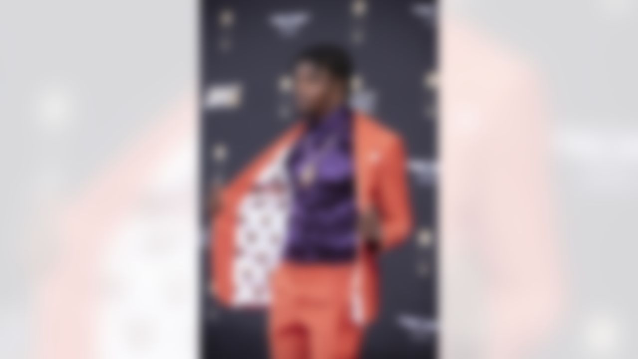 Baltimore Ravens quarterback Lamar Jackson (8) on the red carpet during the 9th Annual NFL Honors awards show, Saturday, Feb. 1, 2020 in Miami.