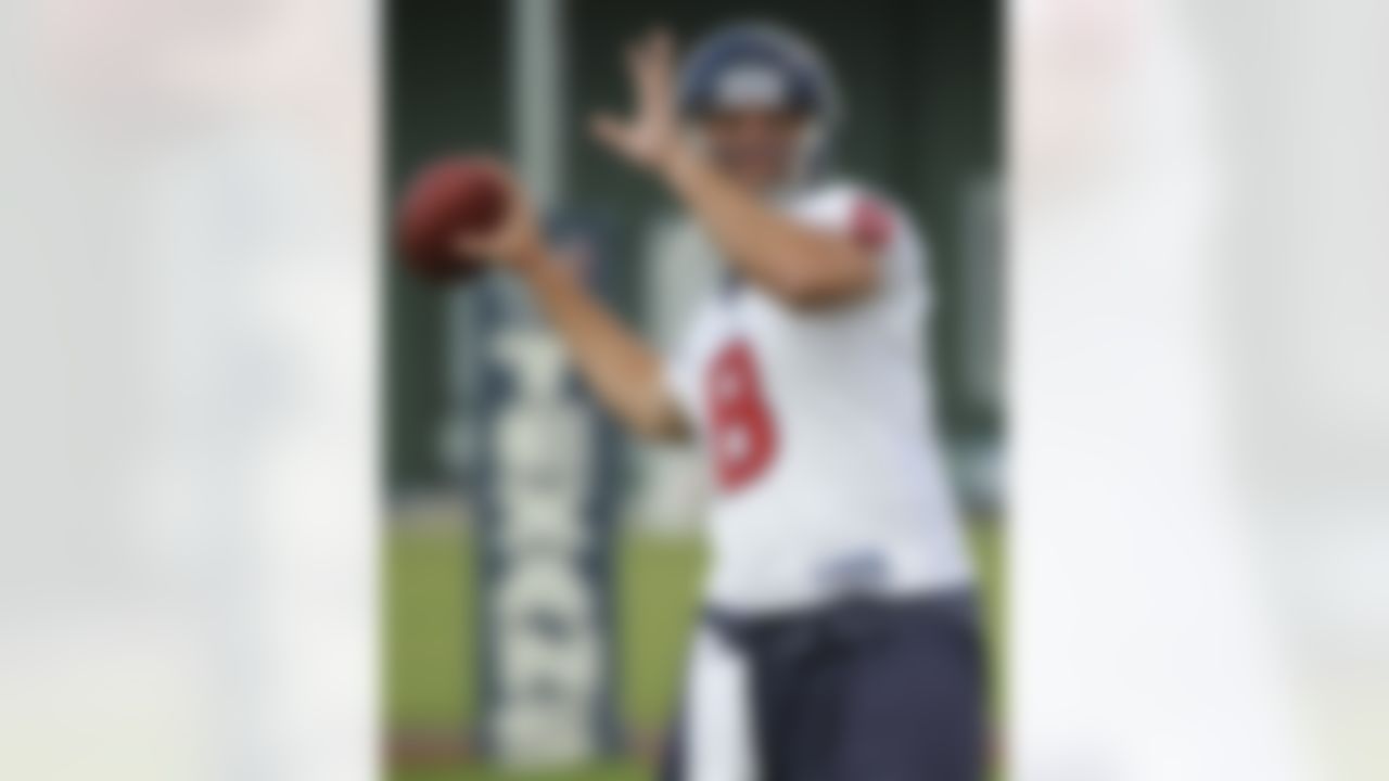 Houston Texans quarterback Matt Schaub sets up to pass during an NFL football mini camp, Monday, May 24, 2010, in Houston. (AP Photo/Dave Einsel)