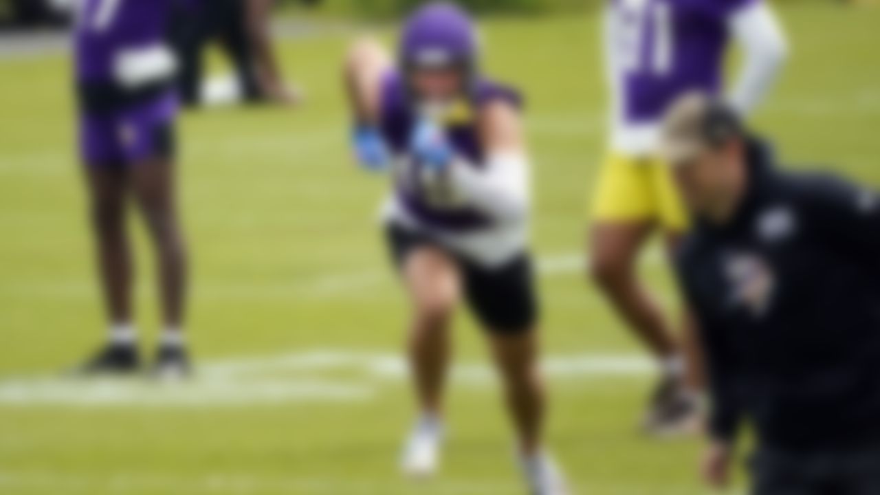 Minnesota Vikings wide receiver Adam Thielen (19) runs a route during NFL football practice in Eagan, Minn., Wednesday, June 2, 2021.