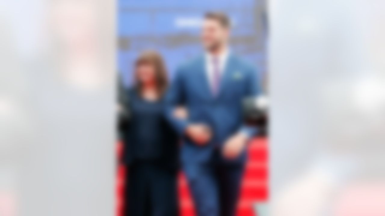 Ohio State offensive tackle Taylor Decker walks on the red carpet during the 2016 NFL Draft at the Auditorium Theatre on Thursday, April 28, 2016 in Chicago. (Ben Liebenberg/NFL)