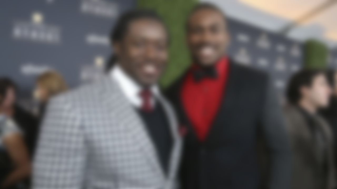 Green Bay Packers running back Eddie Lacy and Minnesota Vikings wide receiver Cordarrelle Patterson arrive at the 3rd Annual NFL Honors awards show at Radio City Music Hall on February 1, 2014 in New York, NY.