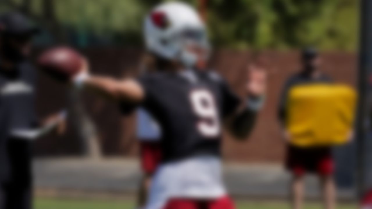 Arizona Cardinals' Cole McDonald works out during an NFL football rookie minicamp, Friday, May 14, 2021, in Tempe, Ariz.