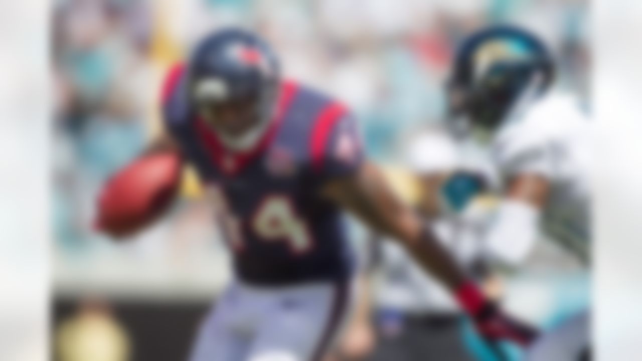Houston Texans running back Ben Tate (44) runs during an NFL football game against the Jacksonville Jaguars at EverBank Field on Sunday, Sept. 16, 2012 in Jacksonville, Fla. The Texans lead 17-0 at halftime. (Perry Knotts/NFL)