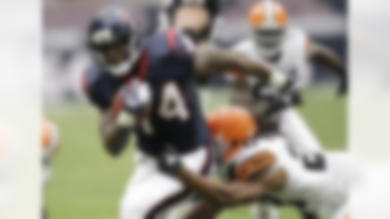 Houston Texans running back Ben Tate (44) in the first quarter of an NFL football game against the Cleveland Browns  Usama Young (28)Sunday, Nov. 6, 2011, in Houston. (AP Photo/David J. Phillip)
