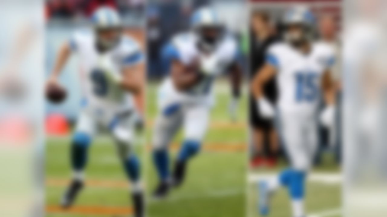 Previous rank: No. 21
The absence of Megatron is rightly the big story, but for what it's worth, Stafford put up a more-than-respectable 2015 (although, for a guy who completed over 67 percent of his throws, he still made some woeful decisions along the way). He won't have Calvin Johnson going forward, but at least he'll have a better line in front of him. Tate's one of the best yards-after-catch guys in the league -- but now will need Eric Ebron and Marvin Jones to help open the field up. If Abdullah and his wonky shoulder aren't ready to roll, Theo Riddick (who might be better, anyway) is ready to pick up the slack.