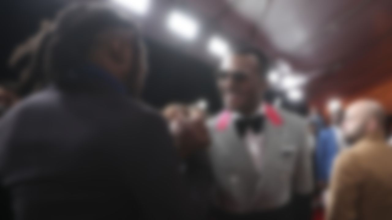 Houston Texans wide receiver DeAndre Hopkins (10) and quarterback Deshaun Watson (4) during the NFL Honors awards show, Saturday, Feb. 2, 2019 in Atlanta.