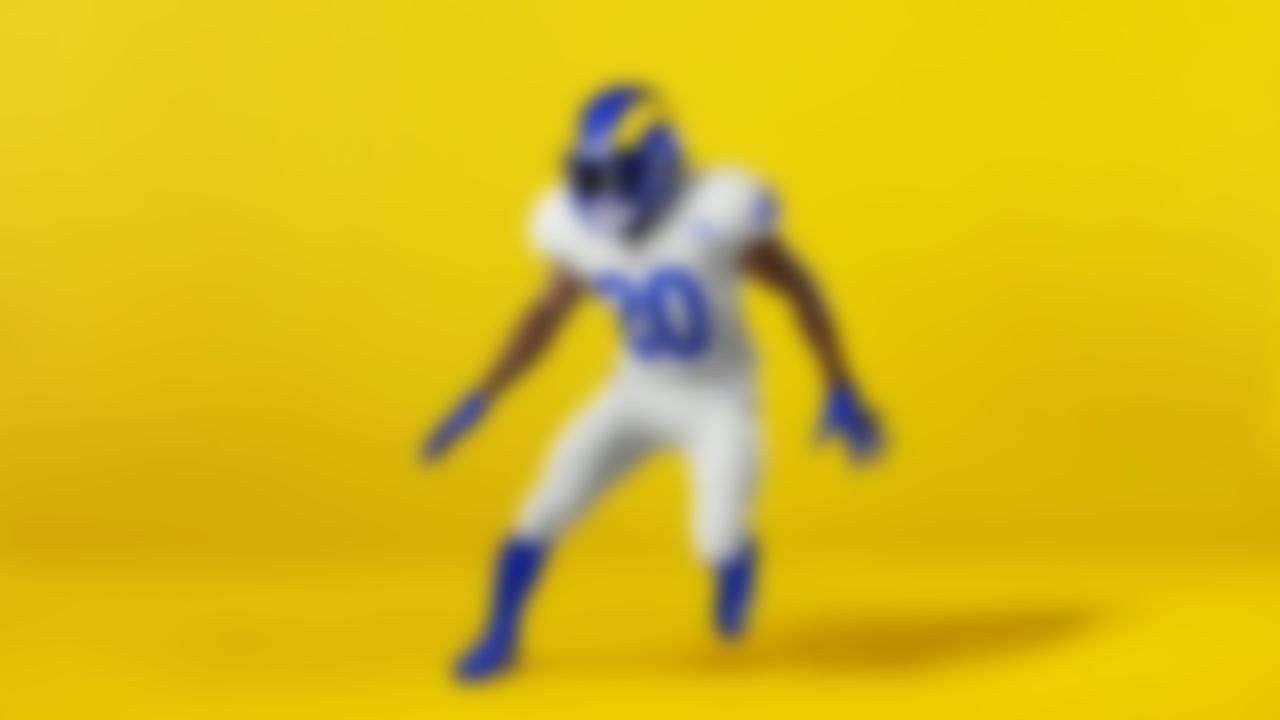 Los Angeles Rams defensive back Jalen Ramsey (20) in the new Rams 2020 uniforms.