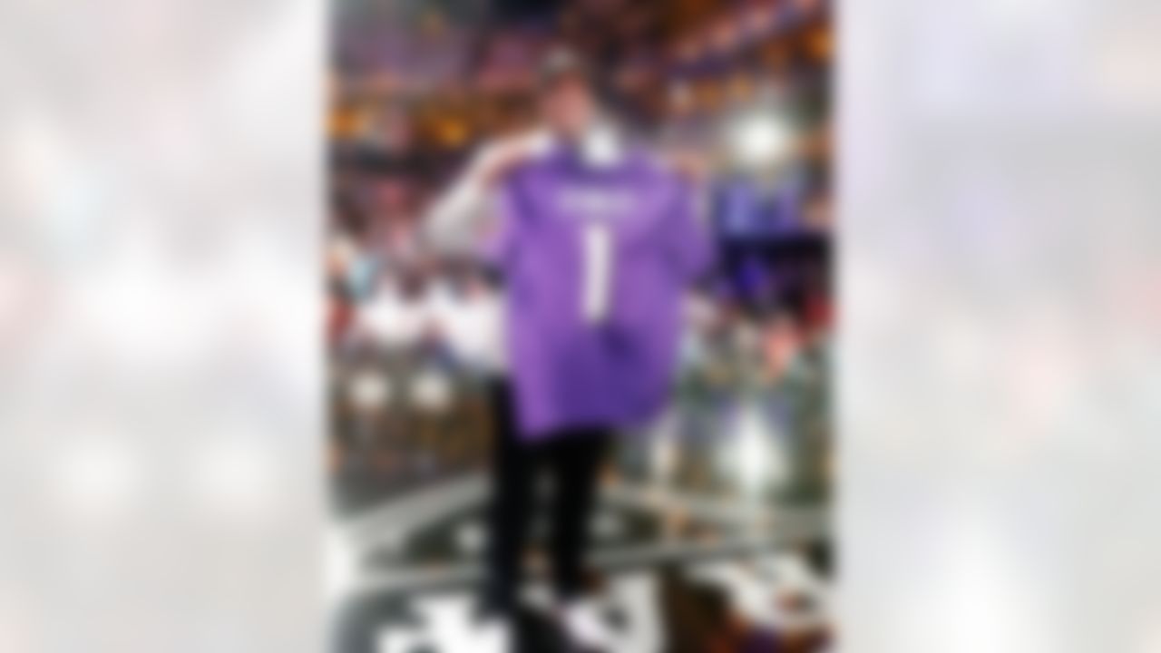Notre Dame offensive tackle Ronnie Stanley poses for photos after being selected by Baltimore Ravens during the 2016 NFL Draft at the Auditorium Theatre on Thursday, April 28, 2016 in Chicago. (Ben Liebenberg/NFL)