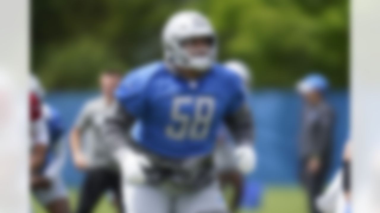 Detroit Lions offensive tackle Penei Sewell runs a drill during NFL football practice in Allen Park, Mich., Thursday, June 3, 2021.
