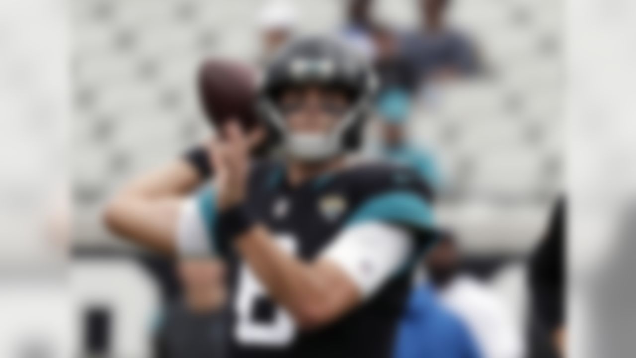 Jacksonville Jaguars quarterback Cody Kessler throws a pass while warming up before an NFL football game against the Indianapolis Colts, Sunday, Dec. 2, 2018, in Jacksonville, Fla. (AP Photo/John Raoux)