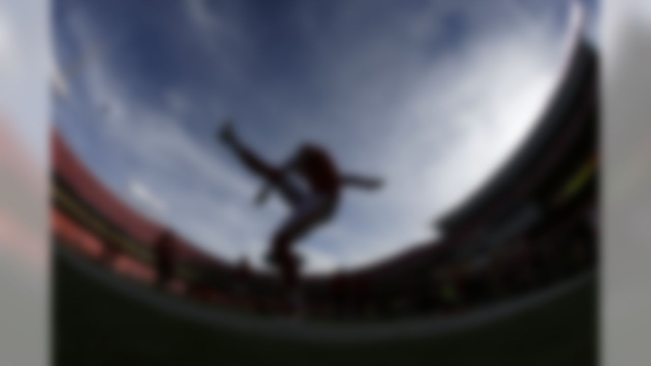 Kansas City Chiefs kicker Harrison Butker (7) warms up before an NFL football game against the Oakland Raiders in Kansas City, Mo., Sunday, Dec. 30, 2018. (AP Photo/Charlie Riedel)