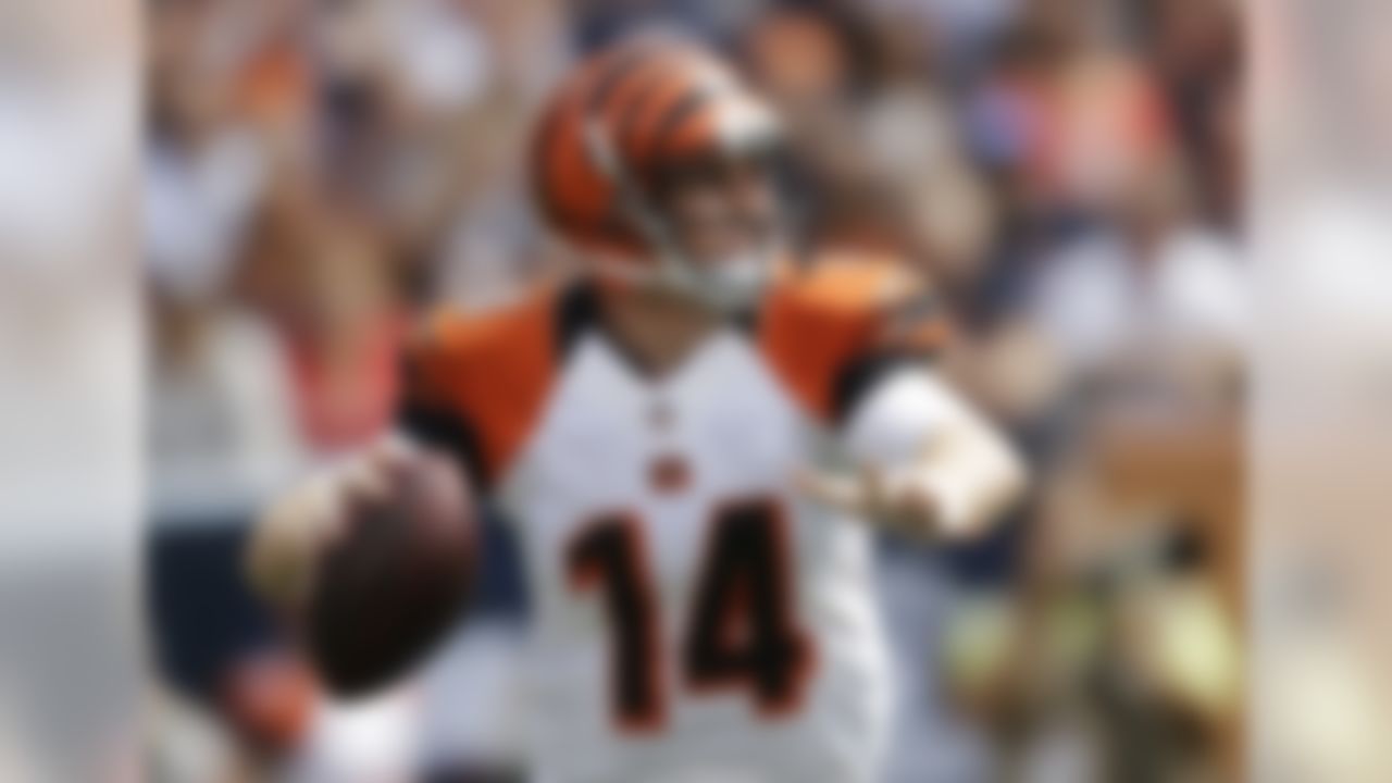 Cincinnati Bengals quarterback Andy Dalton passes against the Chicago Bears during the first half of an NFL football game, Sunday, Sept. 8, 2013, in Chicago. (AP Photo/Nam Y. Huh)