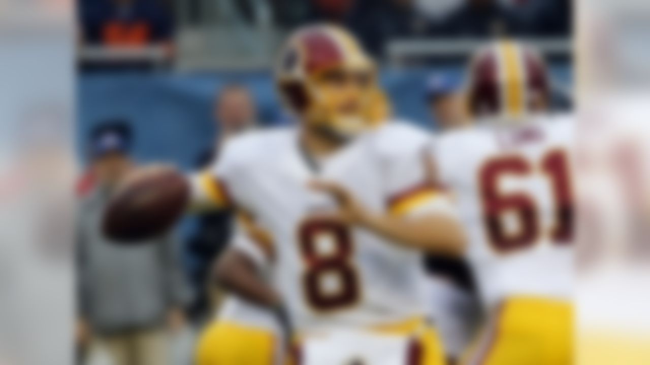 Washington Redskins quarterback Kirk Cousins (8) throws during the first half of an NFL football game against the Chicago Bears, Sunday, Dec. 13, 2015, in Chicago. (AP Photo/Charles Rex Arbogast)