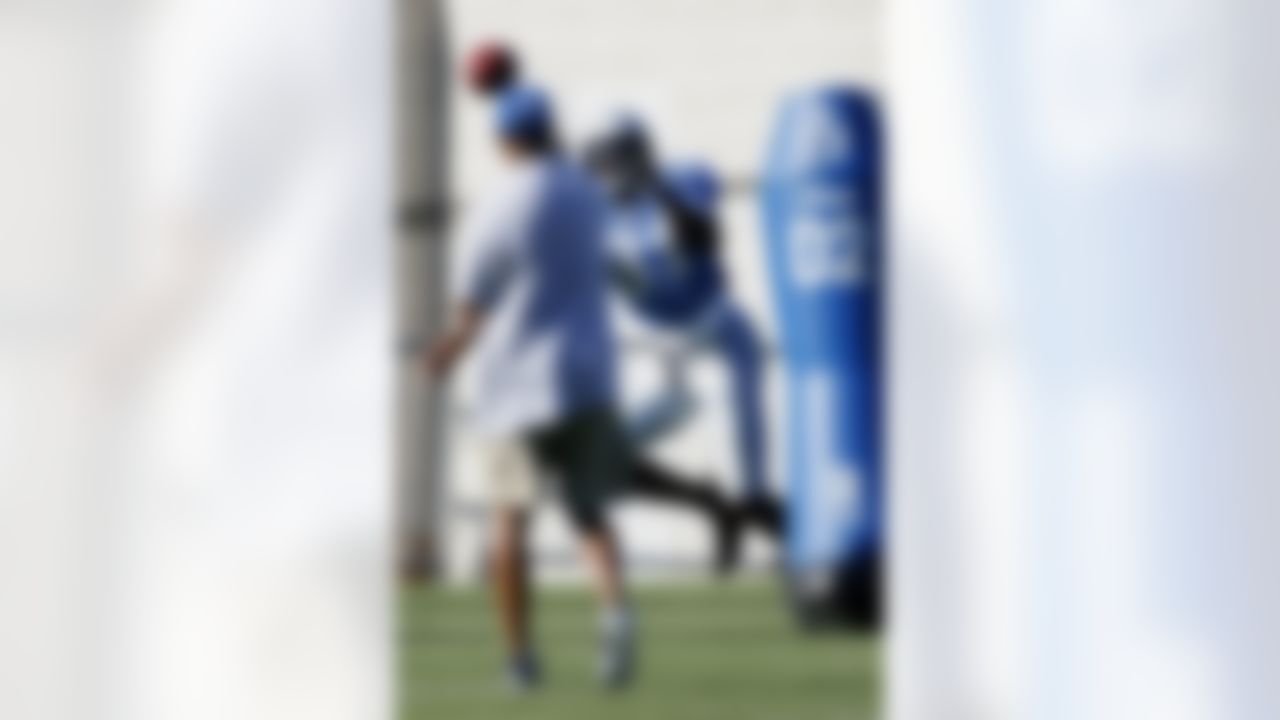 ALLEN PARK, MI - JULY 24: Calvin Johnson #81 of the Detroit Lions catches a pass during training camp at the Detroit Lions Headquarters and Training Facility on July 24, 2008 in Allen Park, Michigan. (Photo by Gregory Shamus/Getty Images)