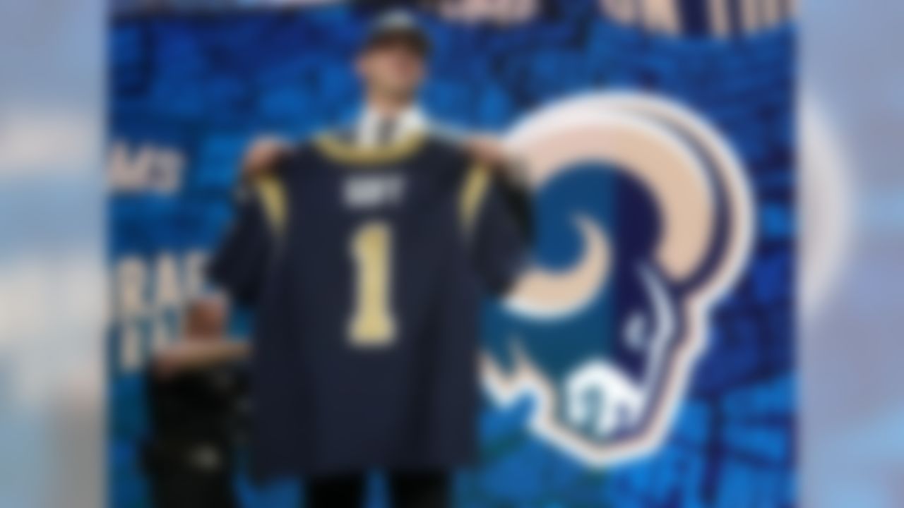 California quarterback Jared Goff poses for photos after being selected by the Los Angeles Rams during the 2016 NFL Draft at the Auditorium Theatre on Thursday, April 28, 2016 in Chicago. (Perry Knotts/NFL)