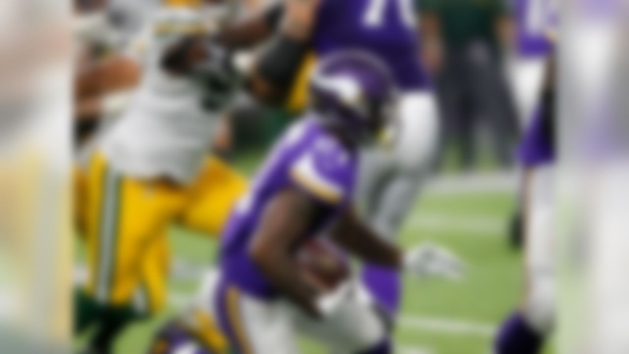 Even though the Vikings were riding high as they took a 17-7 lead over the Packers, a dark cloud was still settling over Minneapolis. Adrian Peterson was helped to the locker room after suffering a knee injury, and he did not return. That makes the electric Jerick McKinnon the top add in fantasy this week, as he's set to inherit a massive workload. McKinnon is a capable between the tackles runner, but also offers more in the passing game than Peterson. He's a phenomenal athlete who might finally have a chance to shine in what could be a surprisingly good offense. Matt Asiata will certainly play a role too, but McKinnon is worth going nearly all-in on this week on waivers if he's still available. FAAB Suggestion: 50-plus percent.