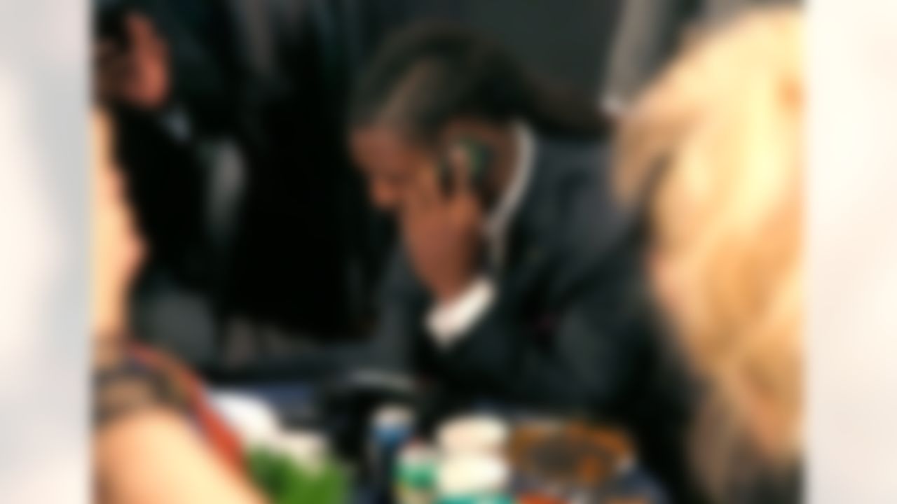 Jadeveon Clowney speaks on the phone backstage during the 2014 NFL Draft at Radio City Music Hall on May 8, 2014 in New York, NY. (Ben Liebenberg/NFL)