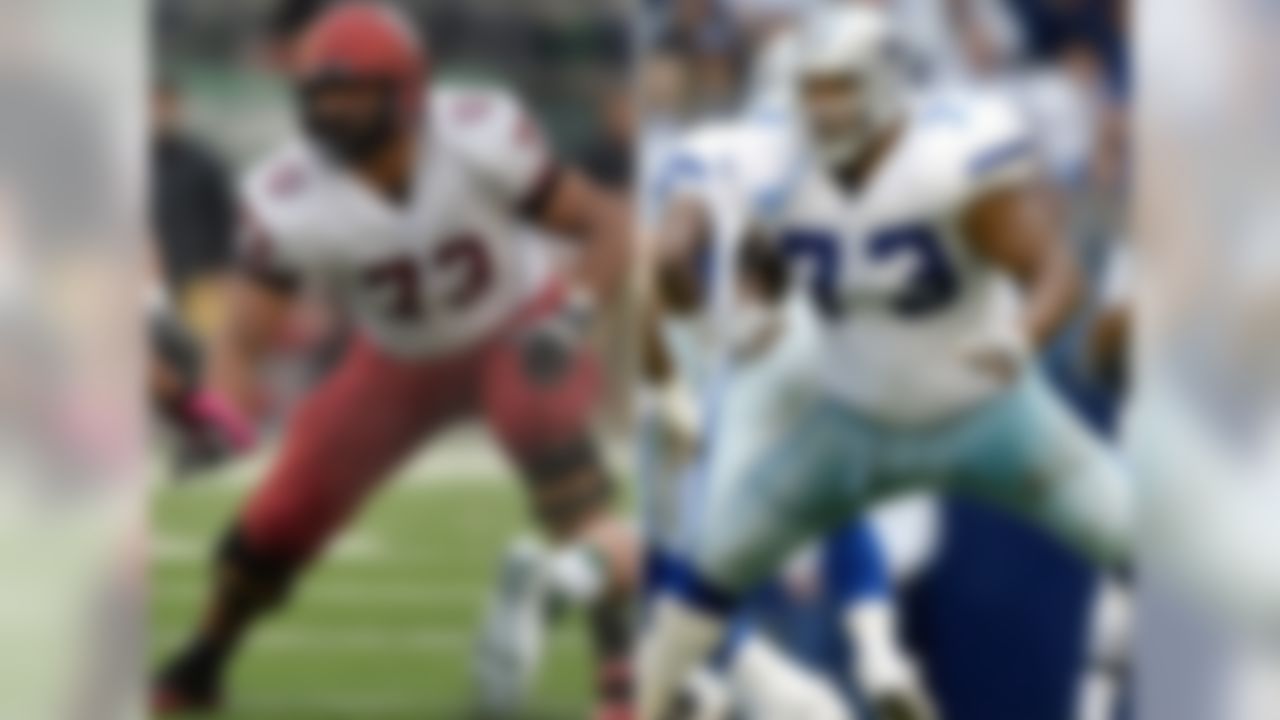 His dad: Larry Allen 
Notable: Larry Allen Jr. is a two-time All-Ivy League offensive guard at Harvard. At 6-foot-4, 285 pounds, he's not quite as big as his father, but is very talented. In fact, an AFC scout told College Football 24/7 that junior could play for any program in the country. Former Dallas Cowboys guard Larry Allen was selected to 11 Pro Bowls, won a Super Bowl title in SBXXX, and was inducted into the Pro Football Hall of Fame in 2013.
