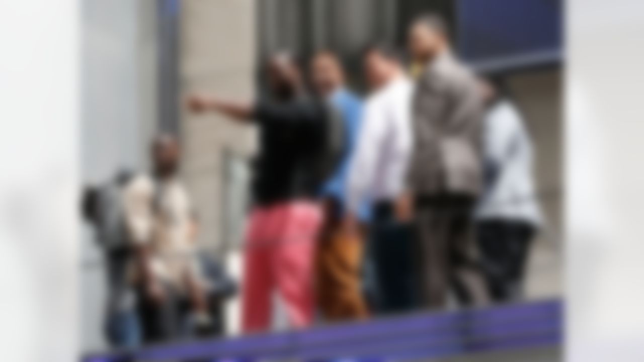 Jadeveon Clowney poses on top of the marquee at Radio City Music Hall on May 7, 2014 in New York, NY. (Alix Drawec/NFL)