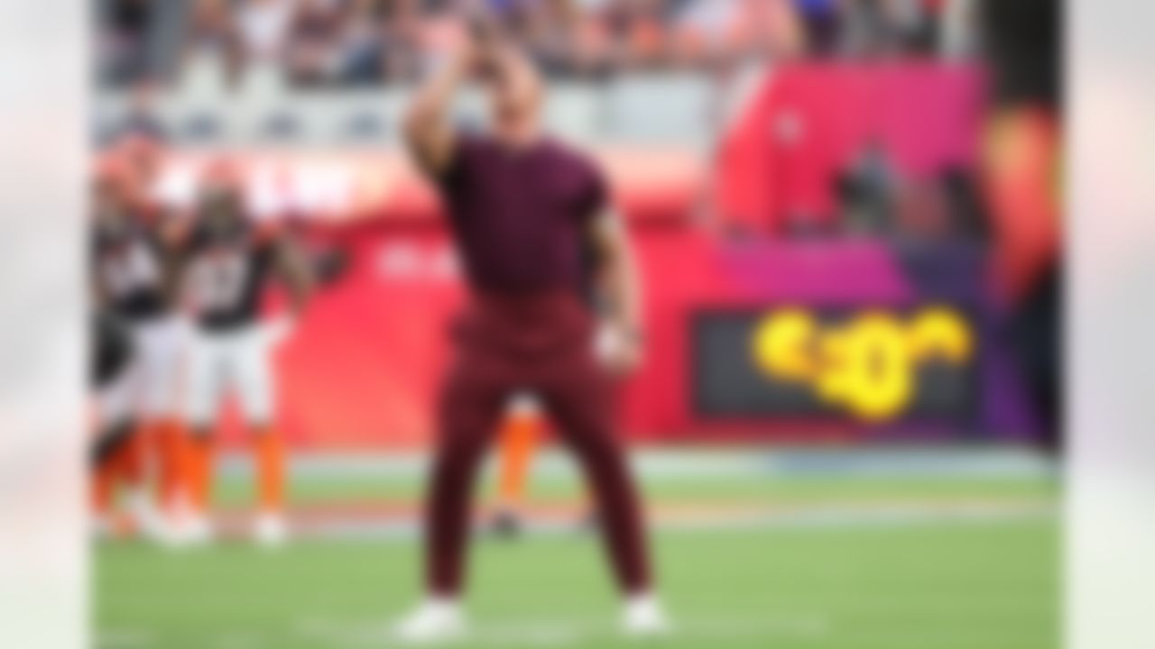 Dwayne "The Rock" Johnson pumps up the crowd prior to Super Bowl LVI between the Los Angeles Rams and the Cincinnati Bengals on Sunday, February 13, 2022 in Inglewood, California.
