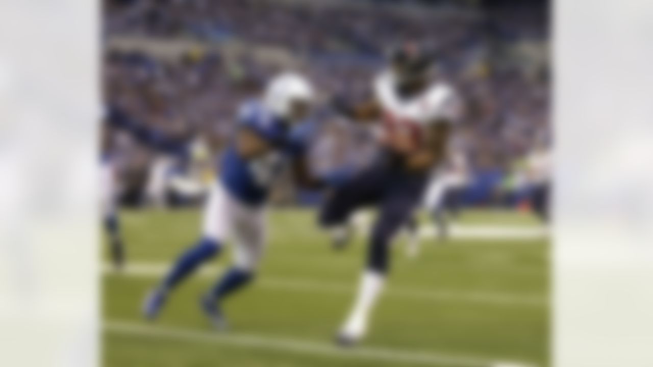 Houston Texans' Arian Foster (23) runs against Indianapolis Colts' Antoine Bethea during the second half of an NFL football game, Sunday, Dec. 30, 2012, in Indianapolis. (AP Photo/Michael Conroy)