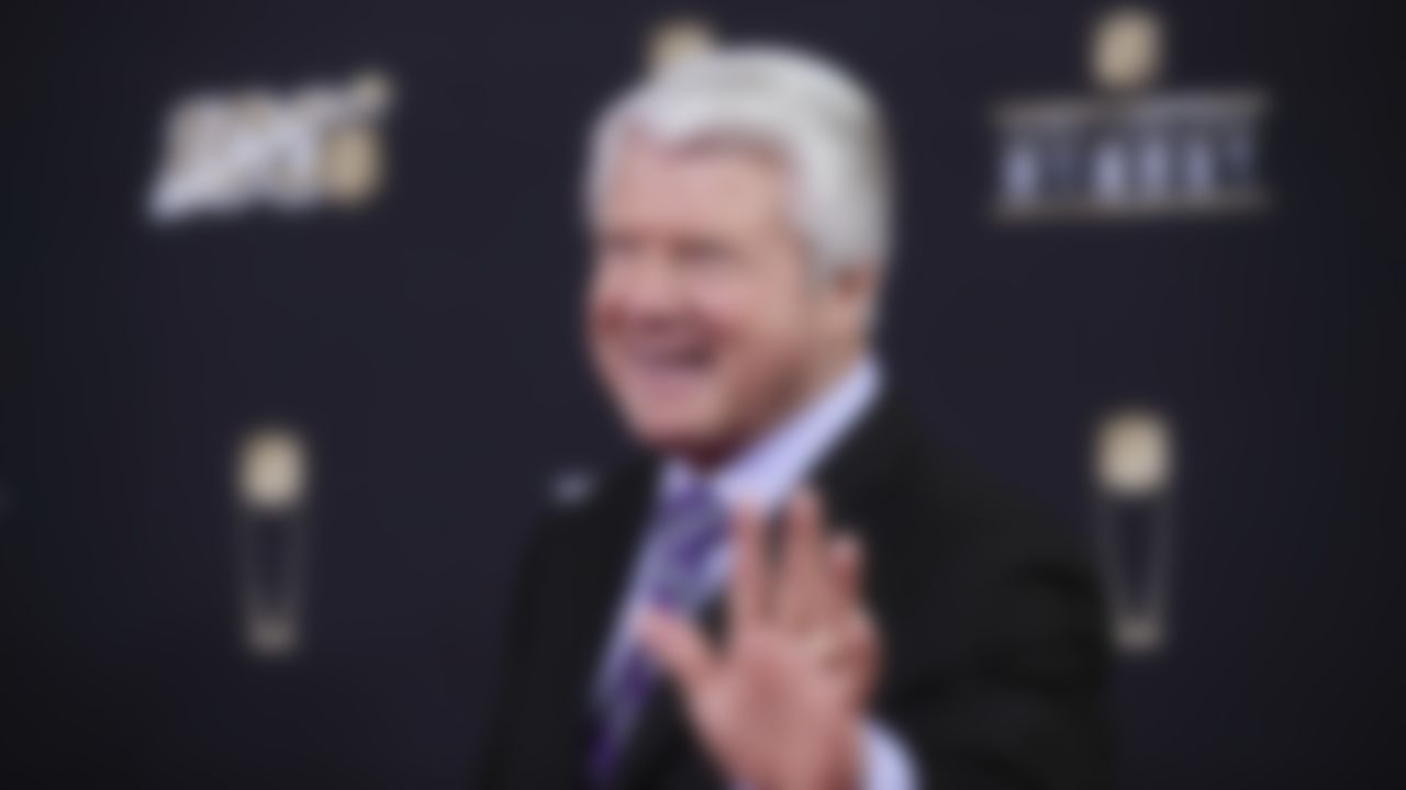 Pro Football Hall of Fame Class of 2020 inductee Jimmy Johnson walks on the red carpet during the 9th Annual NFL Honors on Saturday, Feb. 1, 2020, in Miami.