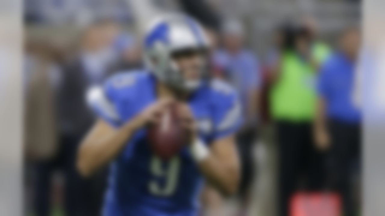 Detroit Lions quarterback Matthew Stafford looks downfield during the first half of an NFL football game against the Washington Redskins, Sunday, Oct. 23, 2016 in Detroit. (AP Photo/Duane Burleson)